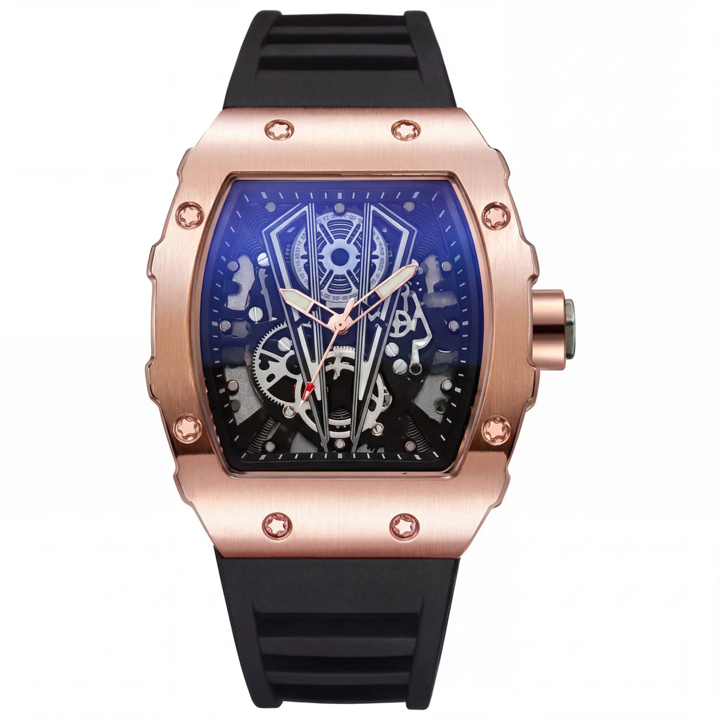 Lorvian Apex Noir | Rose Gold Blue Core