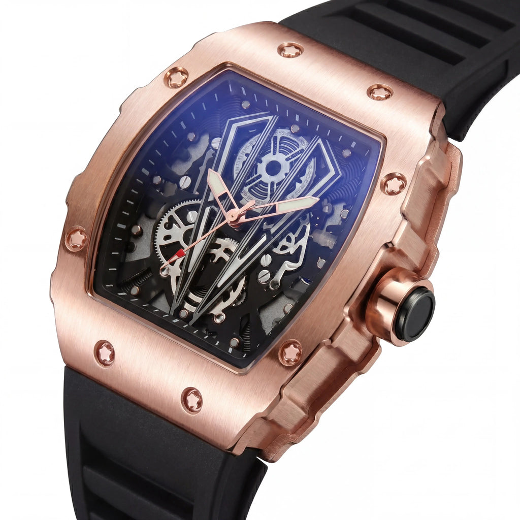 Lorvian Apex Noir | Rose Gold Blue Core